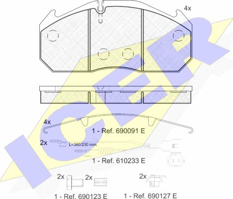 Icer 151040-114 - Тормозные колодки, дисковые, комплект autospares.lv