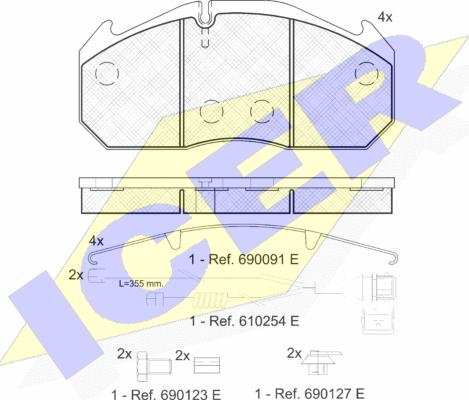 Icer 151040-115 - Тормозные колодки, дисковые, комплект autospares.lv