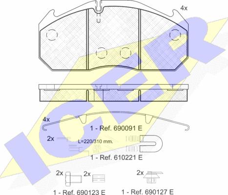 Icer 151040-113 - Тормозные колодки, дисковые, комплект autospares.lv