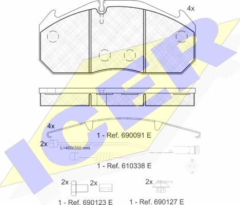 Icer 151040-127 - Тормозные колодки, дисковые, комплект autospares.lv