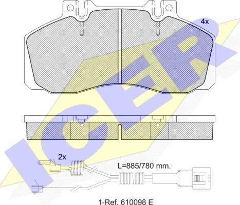 Icer 151080-114 - Тормозные колодки, дисковые, комплект autospares.lv