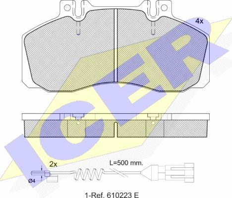 Icer 151080-111 - Тормозные колодки, дисковые, комплект autospares.lv