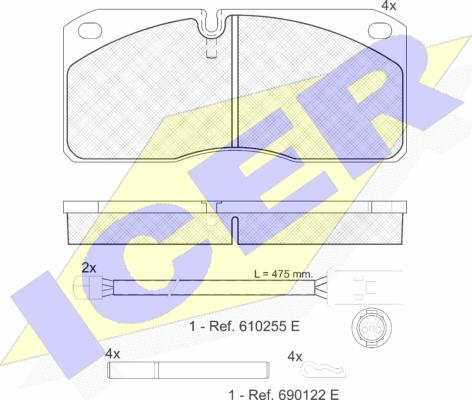 Icer 151078-116 - Тормозные колодки, дисковые, комплект autospares.lv