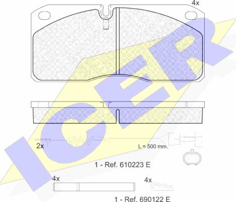 Icer 151078-111 - Тормозные колодки, дисковые, комплект autospares.lv