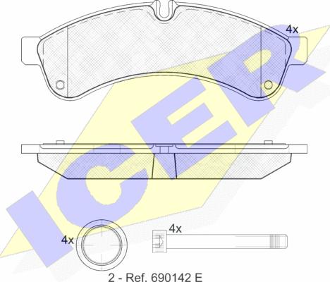 Icer 151880 - Тормозные колодки, дисковые, комплект autospares.lv