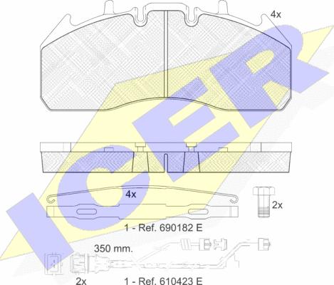 Icer 151831-122 - Тормозные колодки, дисковые, комплект autospares.lv