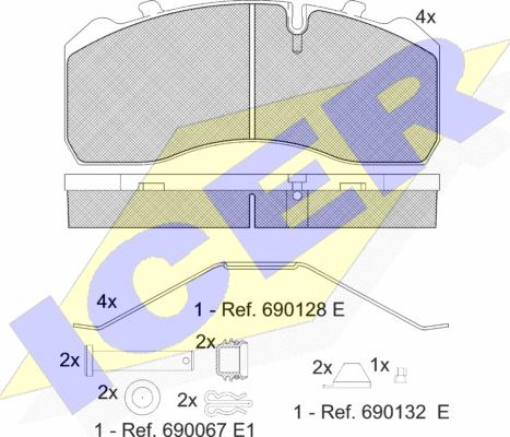 Icer 151254-066 - Тормозные колодки, дисковые, комплект autospares.lv