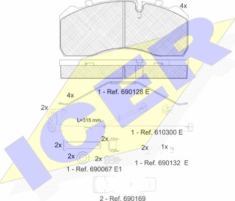 Icer 151254-217 - Тормозные колодки, дисковые, комплект autospares.lv