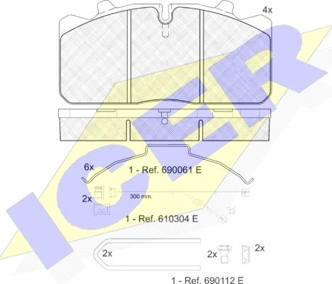 Icer 151253-122 - Тормозные колодки, дисковые, комплект autospares.lv