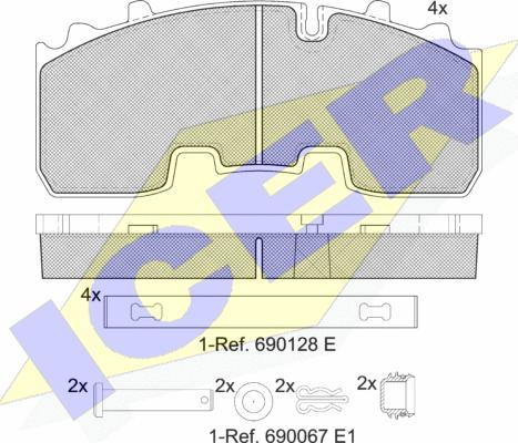 Icer 152156-066 - Тормозные колодки, дисковые, комплект autospares.lv