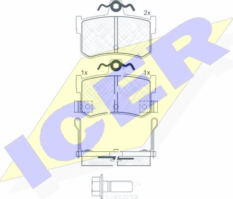 Icer 180995-701 - Тормозные колодки, дисковые, комплект autospares.lv