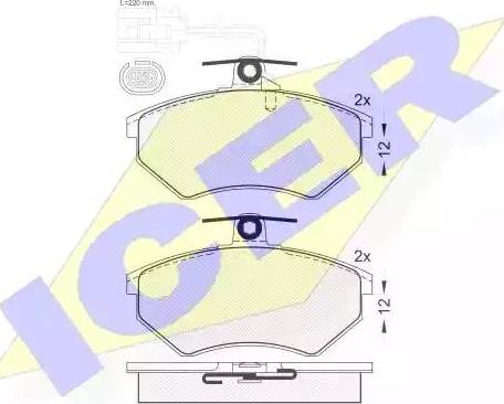 Icer 180996 - Тормозные колодки, дисковые, комплект autospares.lv