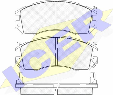 Icer 180998 - Тормозные колодки, дисковые, комплект autospares.lv