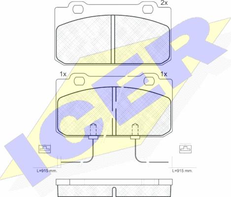 Icer 180943 - Тормозные колодки, дисковые, комплект autospares.lv