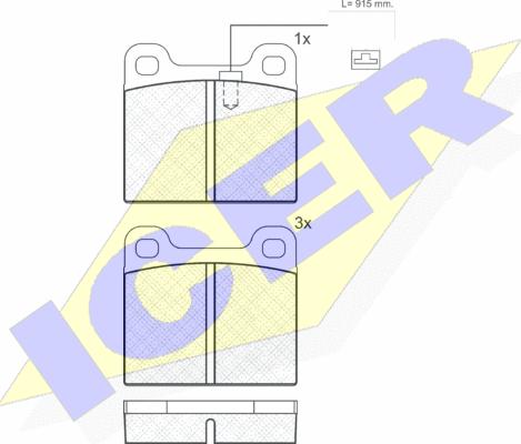 Icer 180947 - Тормозные колодки, дисковые, комплект autospares.lv