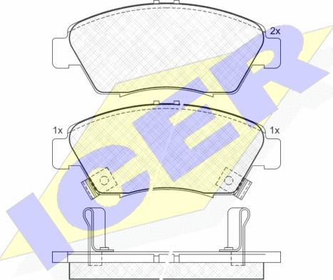 Icer 180959 - Тормозные колодки, дисковые, комплект autospares.lv