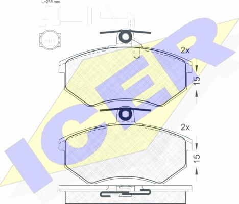 Icer 180950 - Тормозные колодки, дисковые, комплект autospares.lv