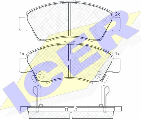 Icer 180958 - Тормозные колодки, дисковые, комплект autospares.lv