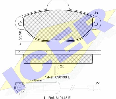 Icer 180953 - Тормозные колодки, дисковые, комплект autospares.lv