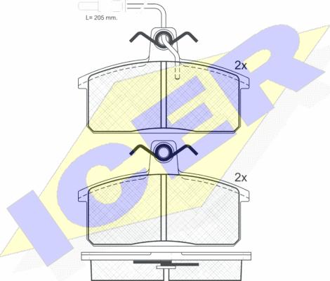 Icer 180966 - Тормозные колодки, дисковые, комплект autospares.lv