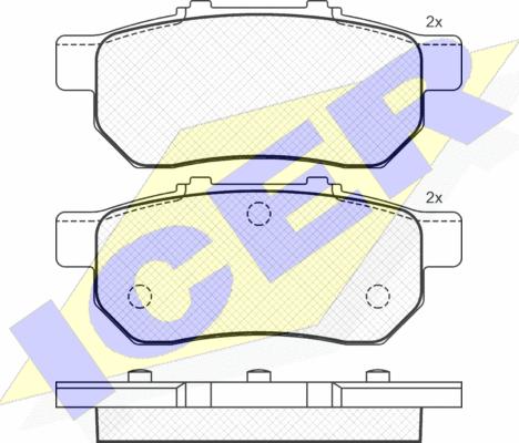 Icer 180960 - Тормозные колодки, дисковые, комплект autospares.lv