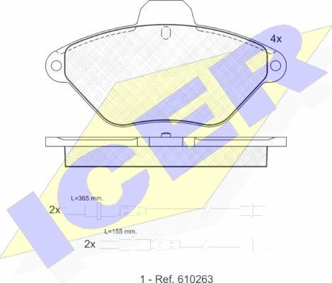 Icer 180921 - Тормозные колодки, дисковые, комплект autospares.lv