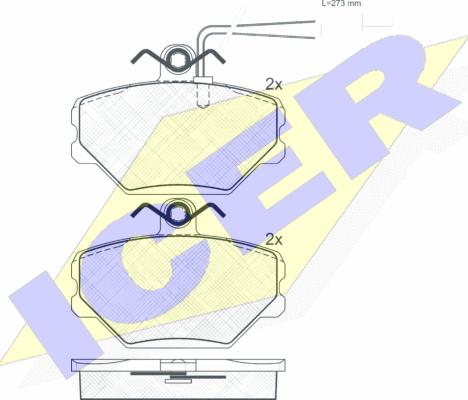 Icer 180928 - Тормозные колодки, дисковые, комплект autospares.lv