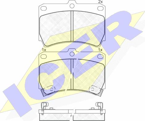 Icer 180970 - Тормозные колодки, дисковые, комплект autospares.lv