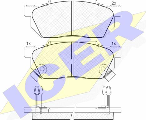 Icer 180494 - Тормозные колодки, дисковые, комплект autospares.lv