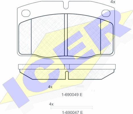 Icer 180454-072 - Тормозные колодки, дисковые, комплект autospares.lv