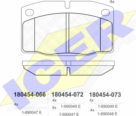 Icer 180454 - Тормозные колодки, дисковые, комплект autospares.lv