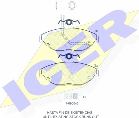 Icer 180455-700 - Тормозные колодки, дисковые, комплект autospares.lv