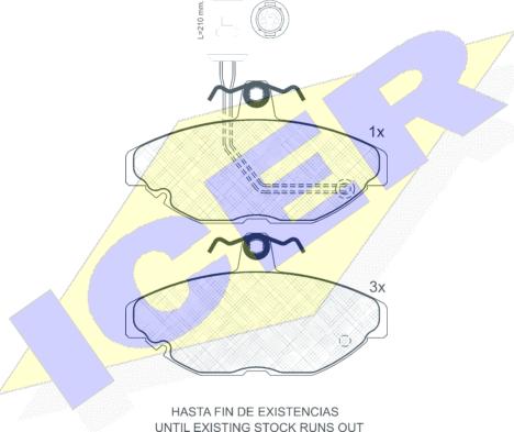 Icer 180455 - Тормозные колодки, дисковые, комплект autospares.lv