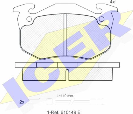 Icer 180457 - Тормозные колодки, дисковые, комплект autospares.lv