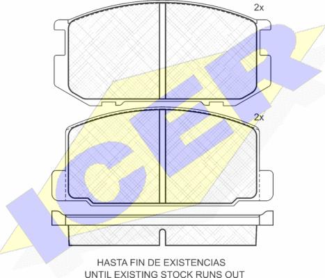 Icer 180463 - Тормозные колодки, дисковые, комплект autospares.lv