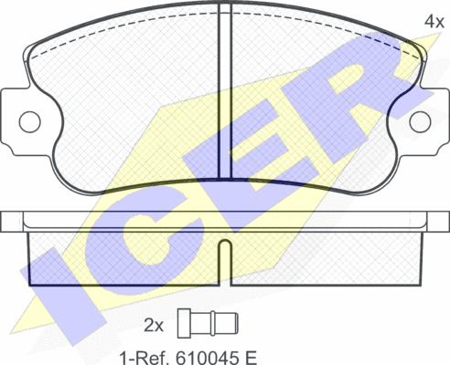 Icer 180418 - Тормозные колодки, дисковые, комплект autospares.lv