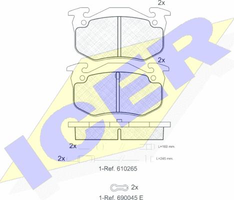 Icer 180417-066 - Тормозные колодки, дисковые, комплект autospares.lv