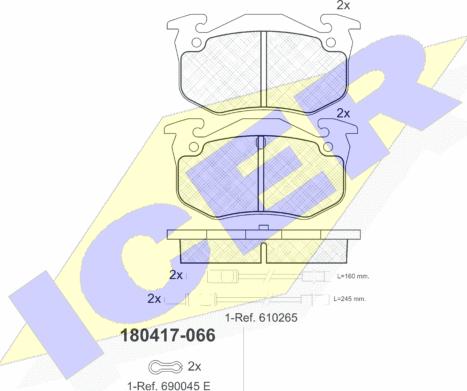 Icer 180417 - Тормозные колодки, дисковые, комплект autospares.lv