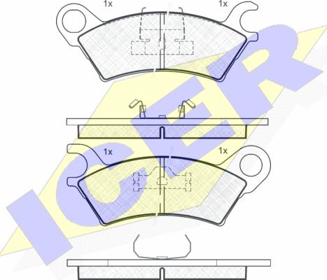 Icer 180437 - Тормозные колодки, дисковые, комплект autospares.lv