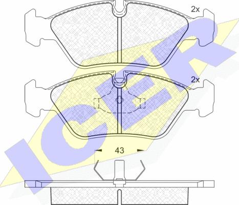 Icer 180423 - Тормозные колодки, дисковые, комплект autospares.lv