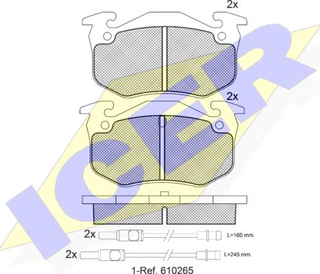 Icer 180476 - Тормозные колодки, дисковые, комплект autospares.lv