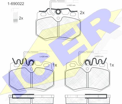 Icer 180553-203 - Тормозные колодки, дисковые, комплект autospares.lv