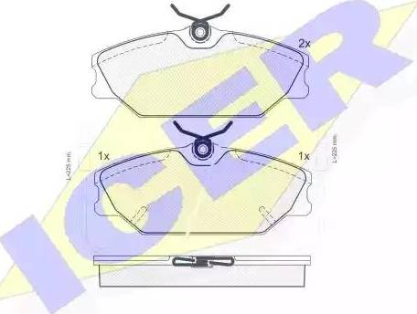 Icer 180557 - Тормозные колодки, дисковые, комплект autospares.lv