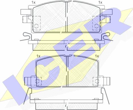 Icer 180504 - Тормозные колодки, дисковые, комплект autospares.lv