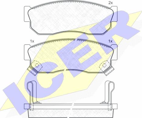 Icer 180519 - Тормозные колодки, дисковые, комплект autospares.lv