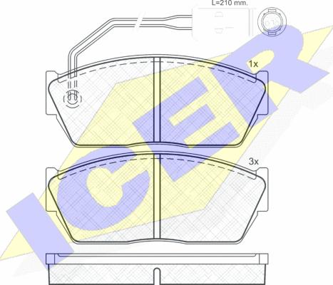 Icer 180536 - Тормозные колодки, дисковые, комплект autospares.lv