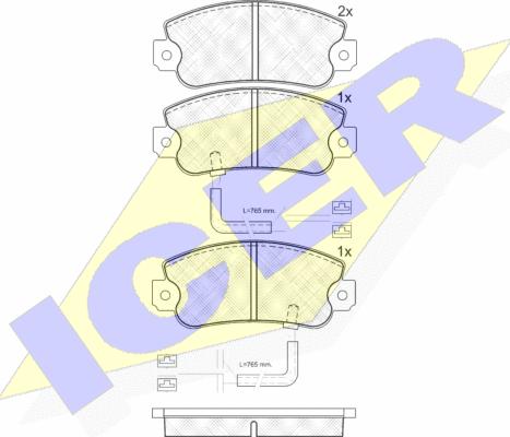 Icer 180658 - Тормозные колодки, дисковые, комплект autospares.lv