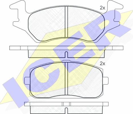 Icer 180629 - Тормозные колодки, дисковые, комплект autospares.lv