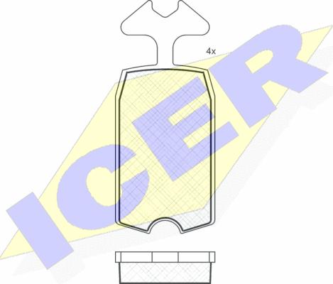 Icer 180090 - Тормозные колодки, дисковые, комплект autospares.lv