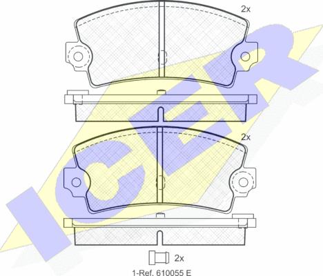 Icer 180098 - Тормозные колодки, дисковые, комплект autospares.lv